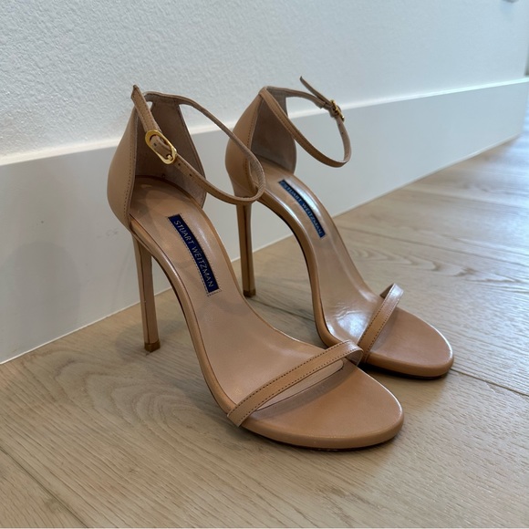 Stuart Weitzman Nudist Heels, Adobe Leather - Picture 11 of 16